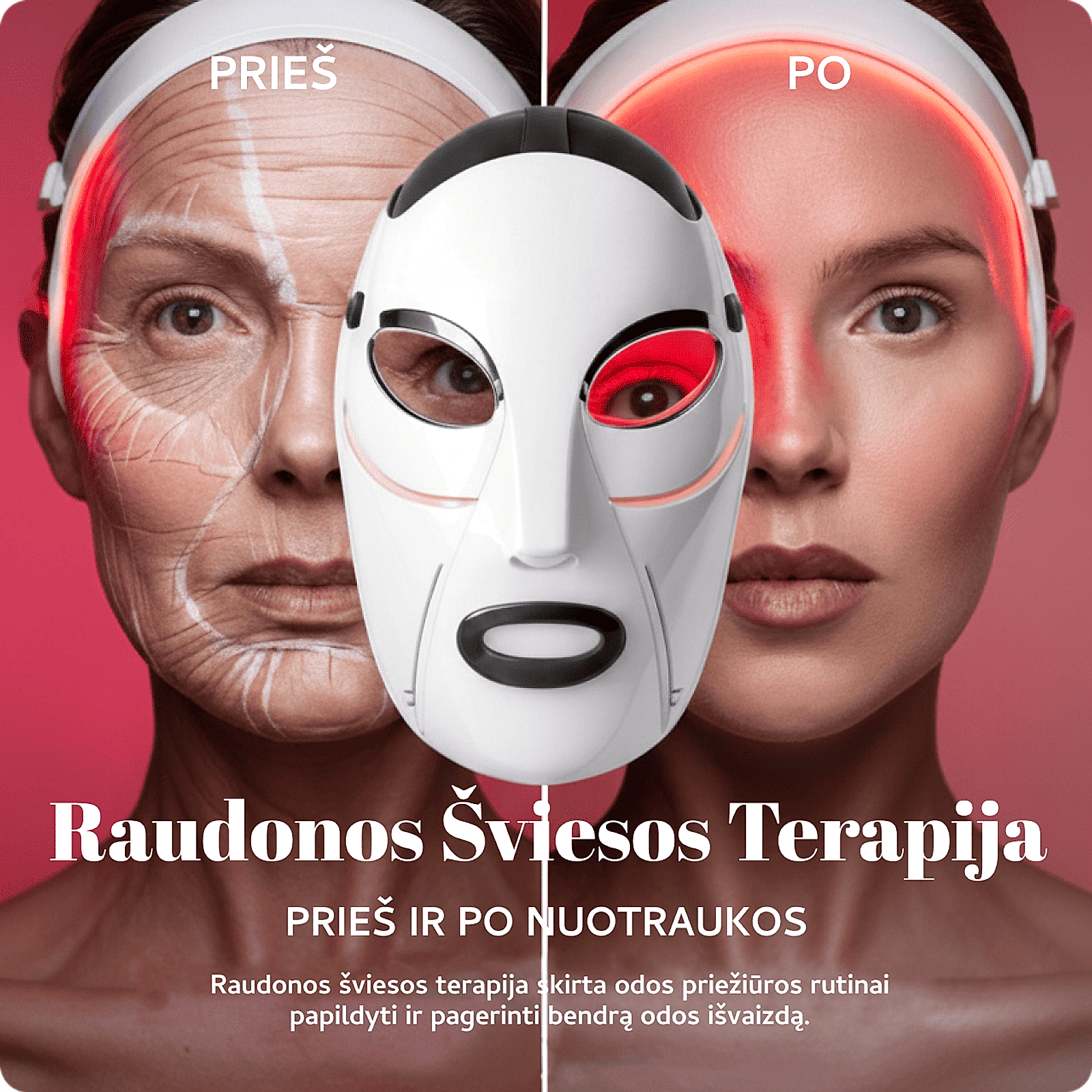 Raudonos šviesos terapija – prieš ir po nuotraukos